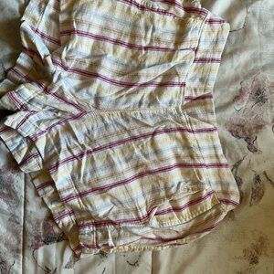 GAP Striped Cotton Shorts in White, Yellow & Burgundy